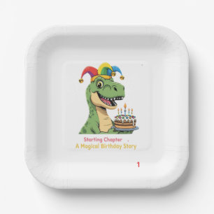 Süße T-Rex-Dinosaurier zum ersten Geburtstag Magis Pappteller