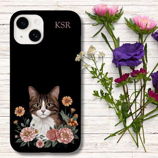 Süße Tabby-Katze mit Blumen Case-Mate iPhone Hülle