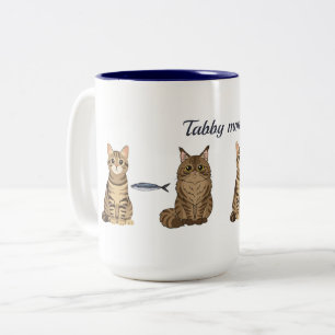 Süße Tabby-Mama Zweifarbige Tasse