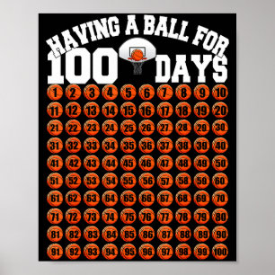 Süße Tage Tag Schule Basketball Schule 100 100. Poster
