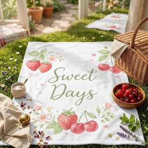 Süße Tage Watercolor-Frucht-Picknickdecke Fleecedecke