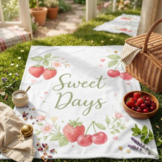 Süße Tage Watercolor-Frucht-Picknickdecke Fleecedecke