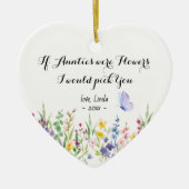 Süße Tante personalisiertes Erinnerungsstück flora Keramik Ornament (Vorne)