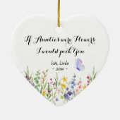 Süße Tante personalisiertes Erinnerungsstück flora Keramik Ornament (Hinten)