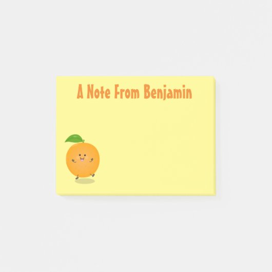 Süße tanzende orange Zitrusfrucht Post-it Klebezettel (Vorderseite)