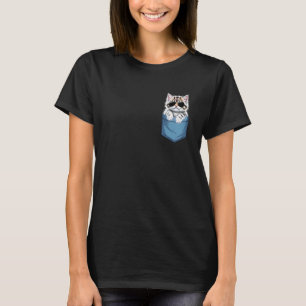 Süße Taschen-Tabby-Katzenliebhaberin Katzenmutter T-Shirt