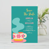 Süße Tasse Hochzeit Save The Date (Stehend Vorderseite)