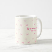 Süße Tasse mit individuellem Namen und Bogenmuster (VorderseiteRechts)