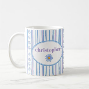 Süße Tasse mit individuellem Namen und Streifen