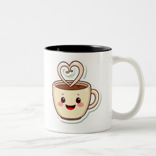Süße Tasse PNG - Kawaii-Kaffeetasse mit Herz
