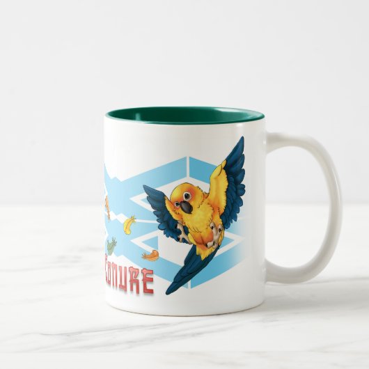 Süsse-Tasse Sun Conure Zweifarbige Tasse (Rechts)
