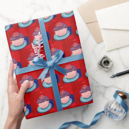 Süße Tassen-Cupcake Geschenkpapier