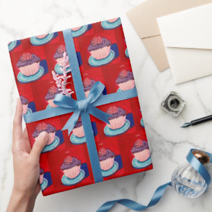 Süße Tassen-Cupcake Geschenkpapier