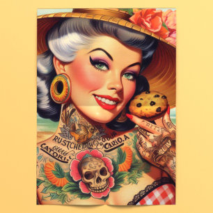 Süße Tätowierte Sommer Pinup Seidenpapier