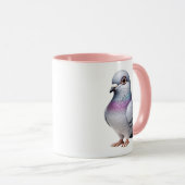 Süße Taubenillustration Tasse (VorderseiteRechts)