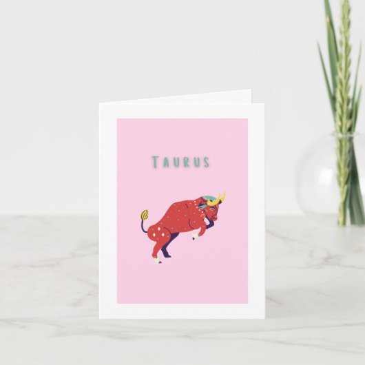 Süße Taurus, Sternzeichen, Sternzeichen Karte (Vorderseite)