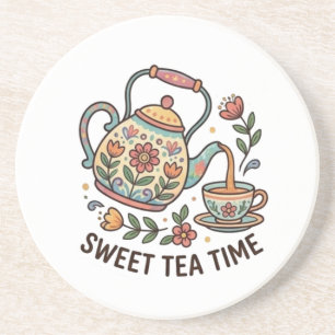 Süße Teatime-Vintage-Teekanne Cottagecore-Ästhetik Getränkeuntersetzer