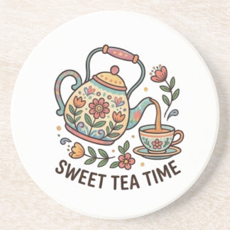 Süße Teatime-Vintage-Teekanne Cottagecore-Ästhetik Getränkeuntersetzer