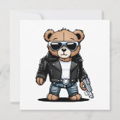 Süße Teddy Memes Einladung (Rückseite)
