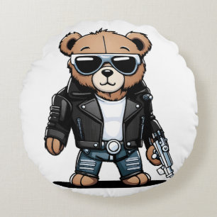 Süße Teddy Memes Rundes Kissen