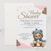 Süße Teddybär-Baby-Party Einladung (Vorne/Hinten)