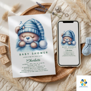 Süße Teddybär-Baby-Party Einladung