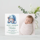 Süße Teddybär-Baby-Party Einladung (Stehend Vorderseite)