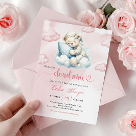 Süße Teddybär-Baby-Party-Einladung Cloud 9 Thema Einladung