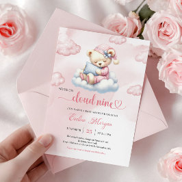 Süße Teddybär-Baby-Party-Einladung Cloud 9 Thema Einladung