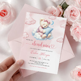 Süße Teddybär-Baby-Party-Einladung Cloud Nine Einladung