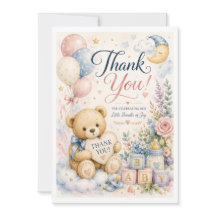 Süße Teddybär-Baby-Shower-Dankeskarten