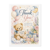 Süße Teddybär-Baby-Shower-Dankeskarten