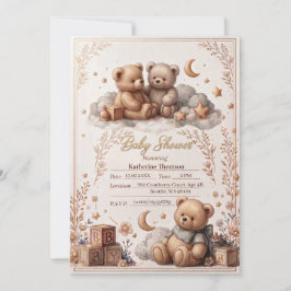 Süße Teddybär-Baby-Shower-Einladung Einladung