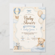 Süße Teddybär-Baby-Shower-Einladung