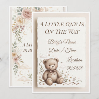 Süße Teddybär-Baby-Shower-Einladung Einladung