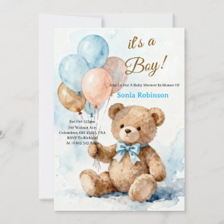 Süße Teddybär-Baby-Shower-Einladung Einladung