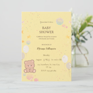 Süße Teddybär-Baby-Shower-Einladung  Einladung