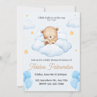 Süße Teddybär-Baby-Shower-Einladung Einladung