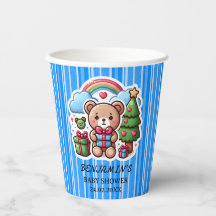Süße Teddybär-Baby-Shower-Papierbecher