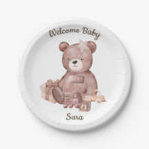 Süße Teddybär-Baby-Shower-Party-Platte