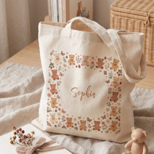 Süße Teddybär-Blumenrahmen-Tasche Tragetasche