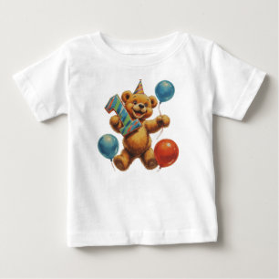 Süße Teddybär Geburtstagsfeier Baby T-shirt
