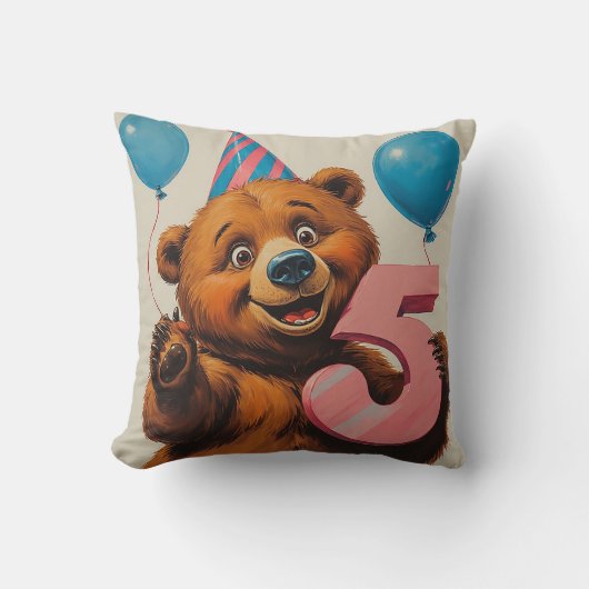Süße Teddybär-Geburtstagsfeier Kissen (Vorderseite)