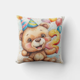 Süße Teddybär-Geburtstagsfeier Kissen