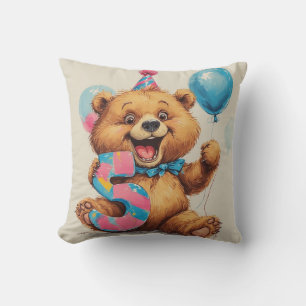 Süße Teddybär-Geburtstagsfeier Kissen