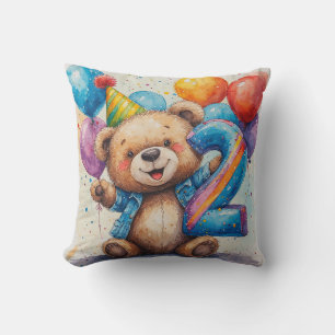 Süße Teddybär-Geburtstagsfeier Kissen
