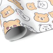 Süße Teddybär-Geschenkverpackung für Kinder- & Bab Geschenkpapier (Rolleneckpunkt)