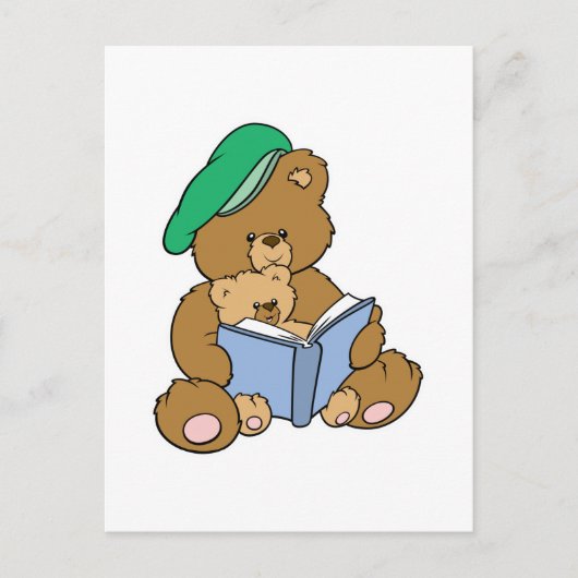 Süße Teddybär-Geschichtenzeit-Design Postkarte (Vorderseite)