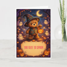 süße Teddybär-Halloween-Karte