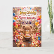 Süße Teddybär-Happy-Birthday-Karte für Kinder